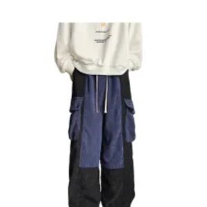 Stylish Men's Cargo Pants in Black and Blue